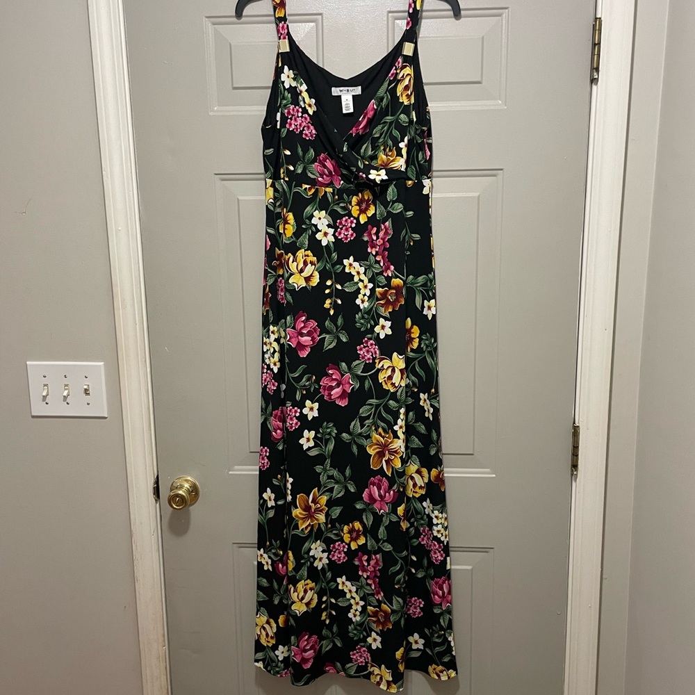 White House Black Market Black Floral Maxi Dress